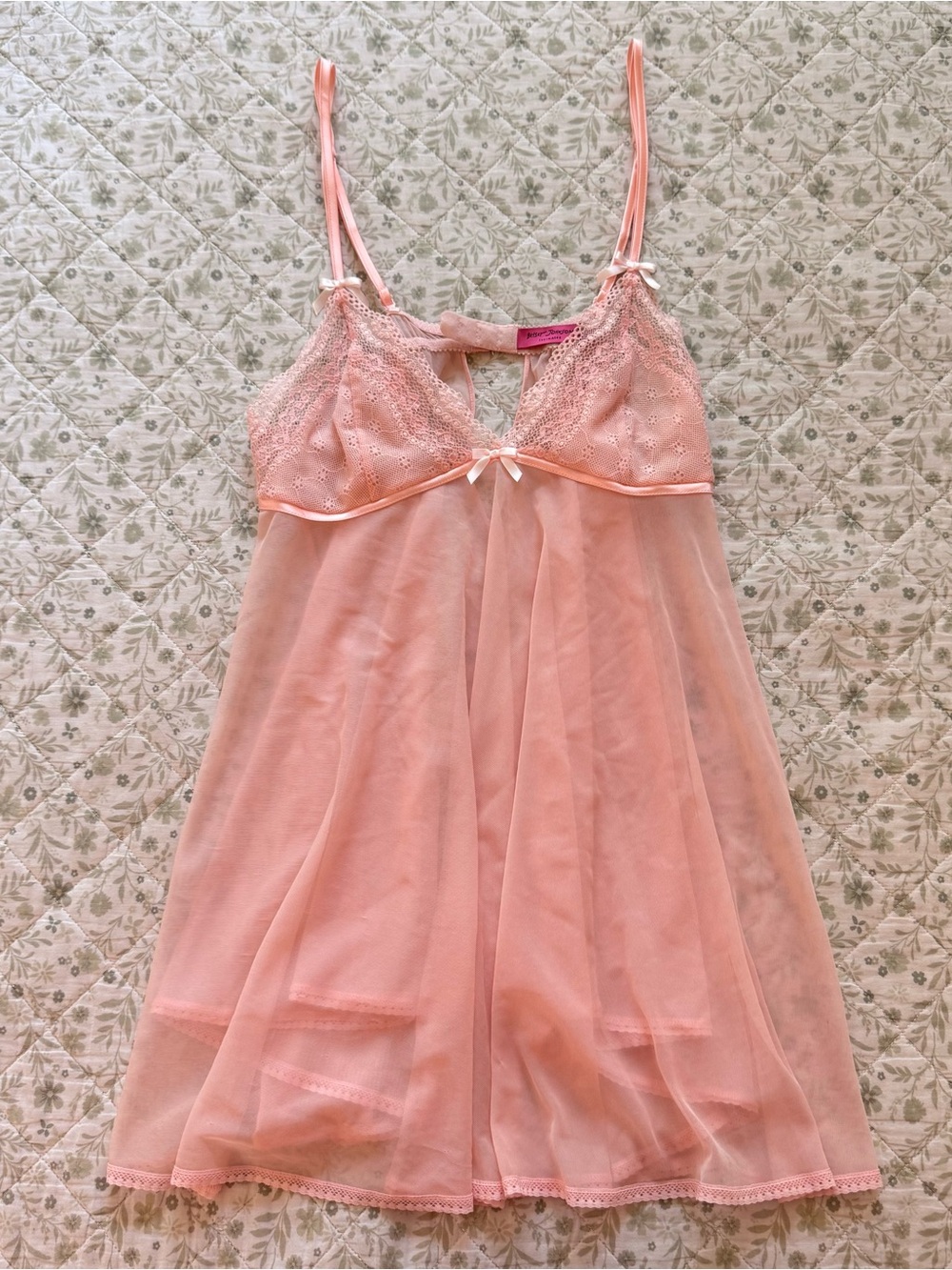 Vintage Betsey Johnson Pink Lace Chemise